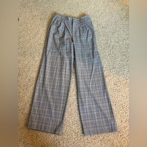 A New Day Gray Plaid Wide Leg Trousers Size 8